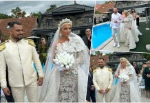 PRVE FOTOGRAFIJE BORE I MILICE SA SVADBE! Mlada očarala raskošnom venčanicom, veo dugačak nekoliko metara (FOTO)