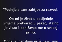 “Podnijela sam zahtjev za razvod…”