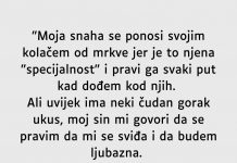 “Moja snaha se ponosi svojim kolačem od mrkve…”
