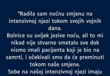 “Radila sam noćnu smjenu na intenzivnoj njezi…