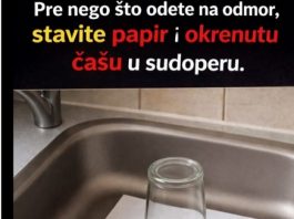 Nećete verovati šta se dešava ako ostavite okrenutu čašu i parče papira u sudoperi pre odmora