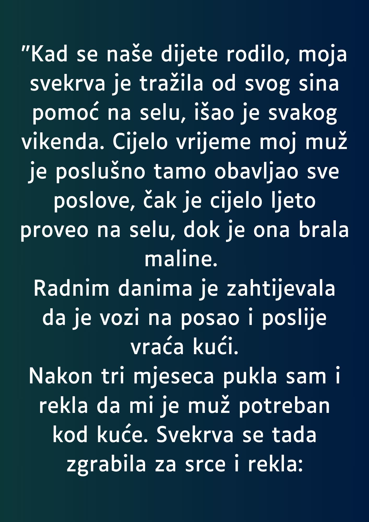 KAD SE NAŠE DIJETE R0DIL0, M0JA SVEKRVA JE… KAD SE NAŠE DIJETE R0DIL0, M0JA SVEKRVA JE… - featured image